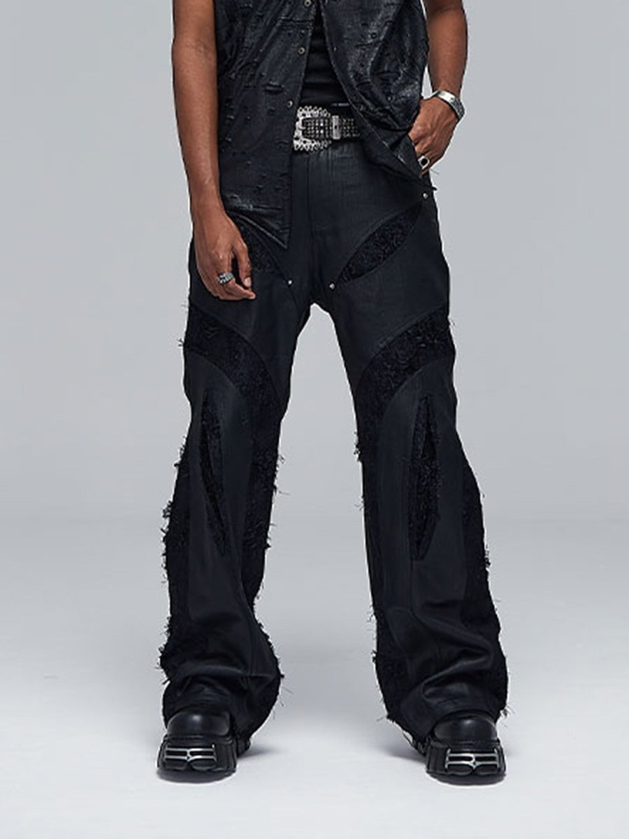 DND4DESBottomsWaxed Deconstructed Flared Jeans