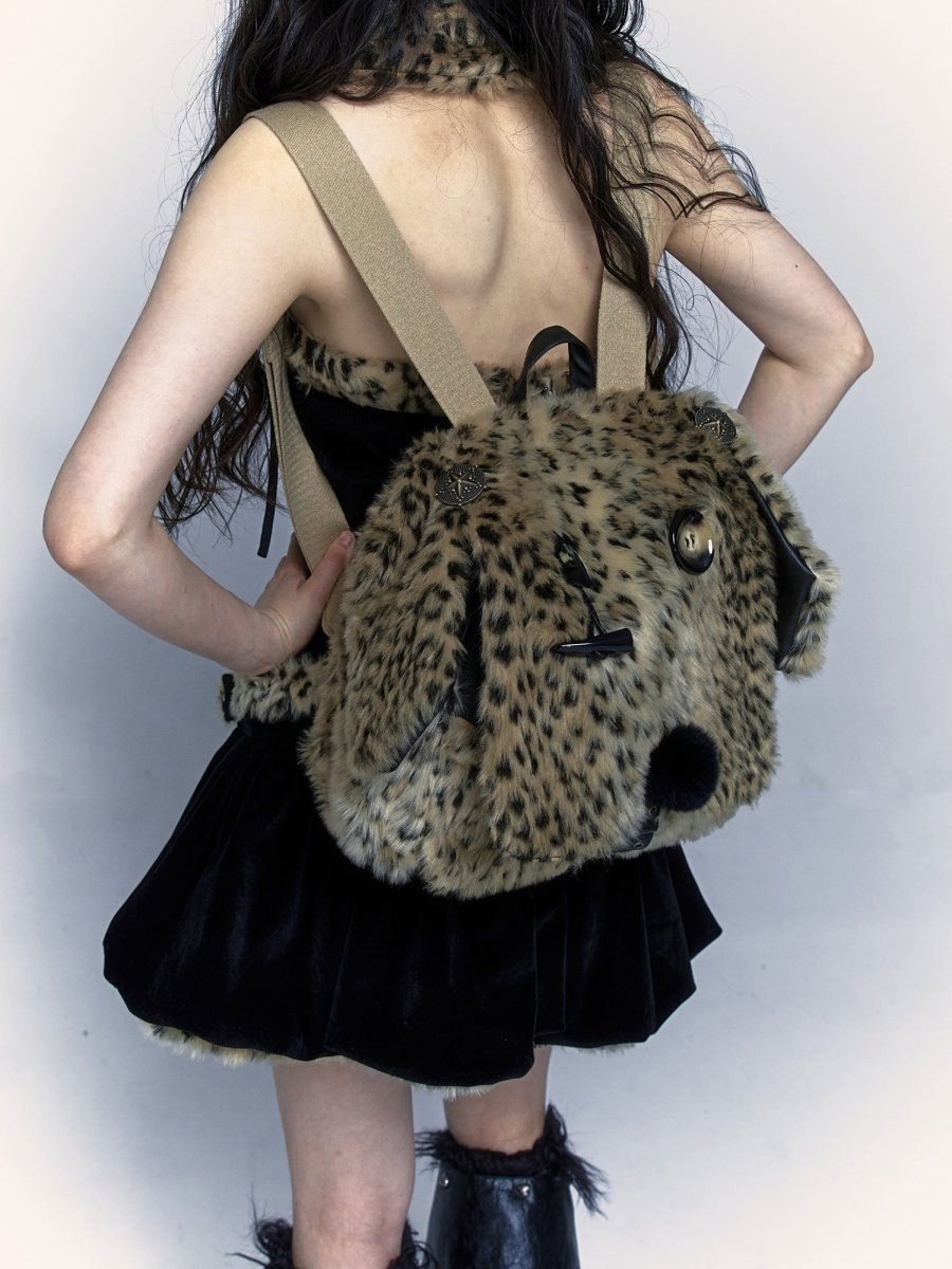 NO ROMANCEAccessories & BagsY2K Harajuku Leopard Puppy Backpack