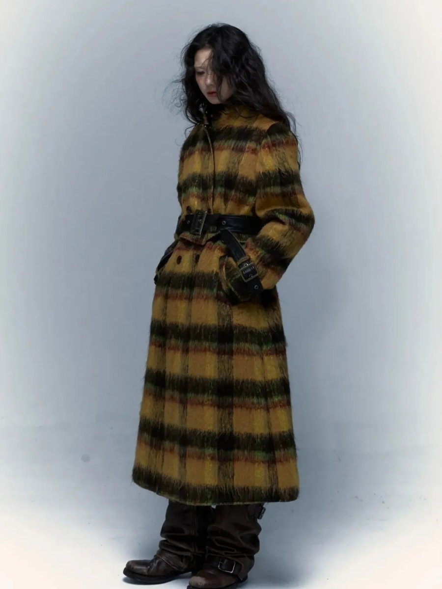 NO ROMANCEOuterwearReversible Plaid Leather Trench Coat