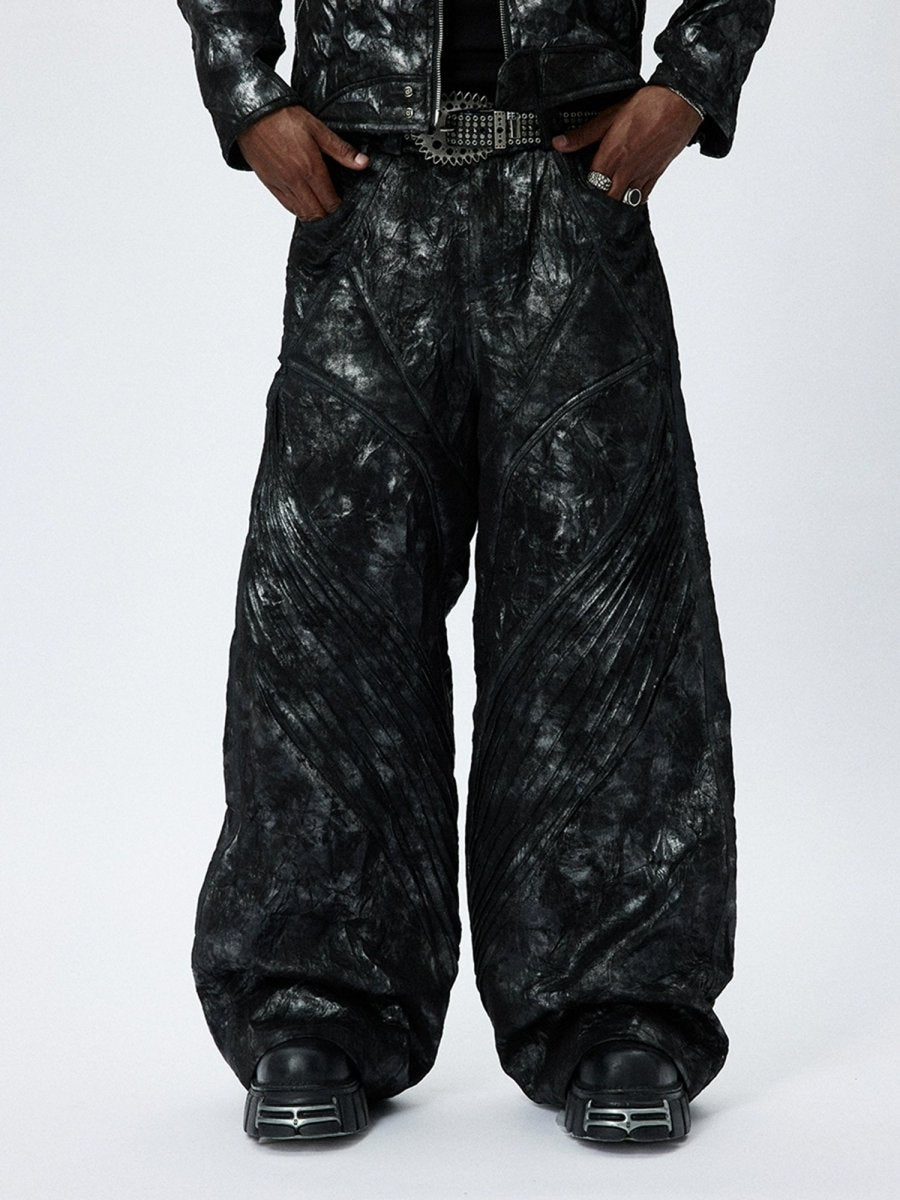 DND4DESBottomsStreet Style Pleated Leather Pants