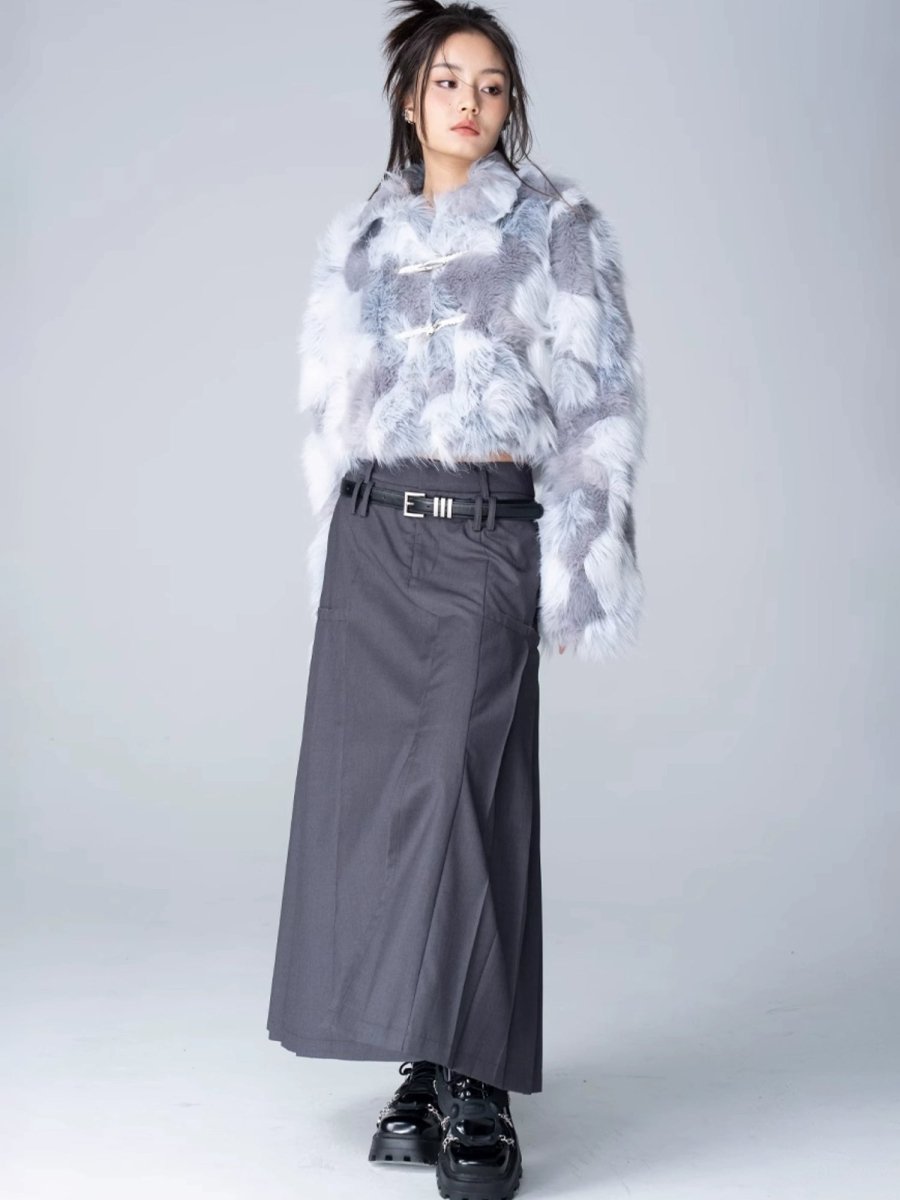 Misty PoesieOuterwearGradient Dyed Faux Fur Jacket