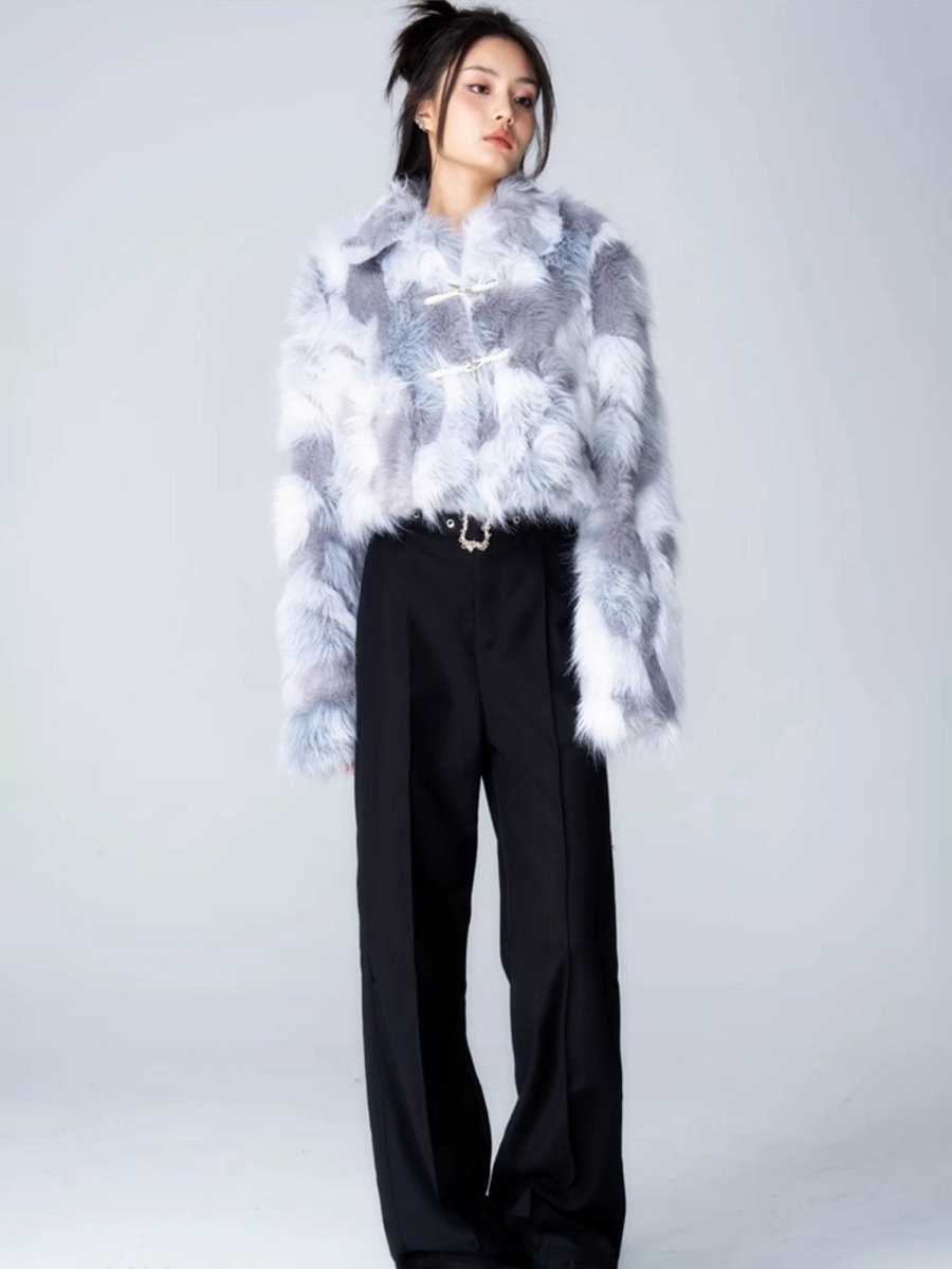Misty PoesieOuterwearGradient Dyed Faux Fur Jacket