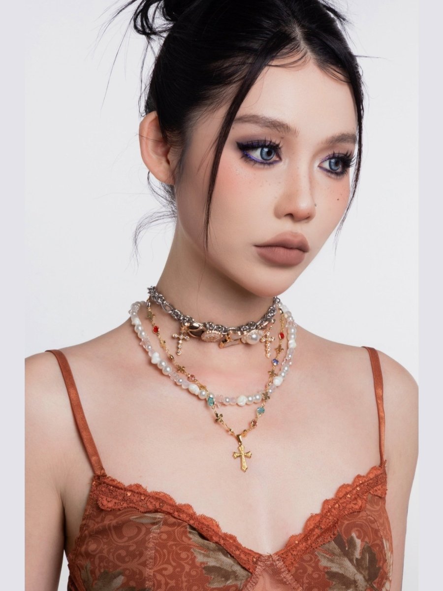 CIYAVENIAccessories & BagsBaroque Layered Cross & Bow Choker