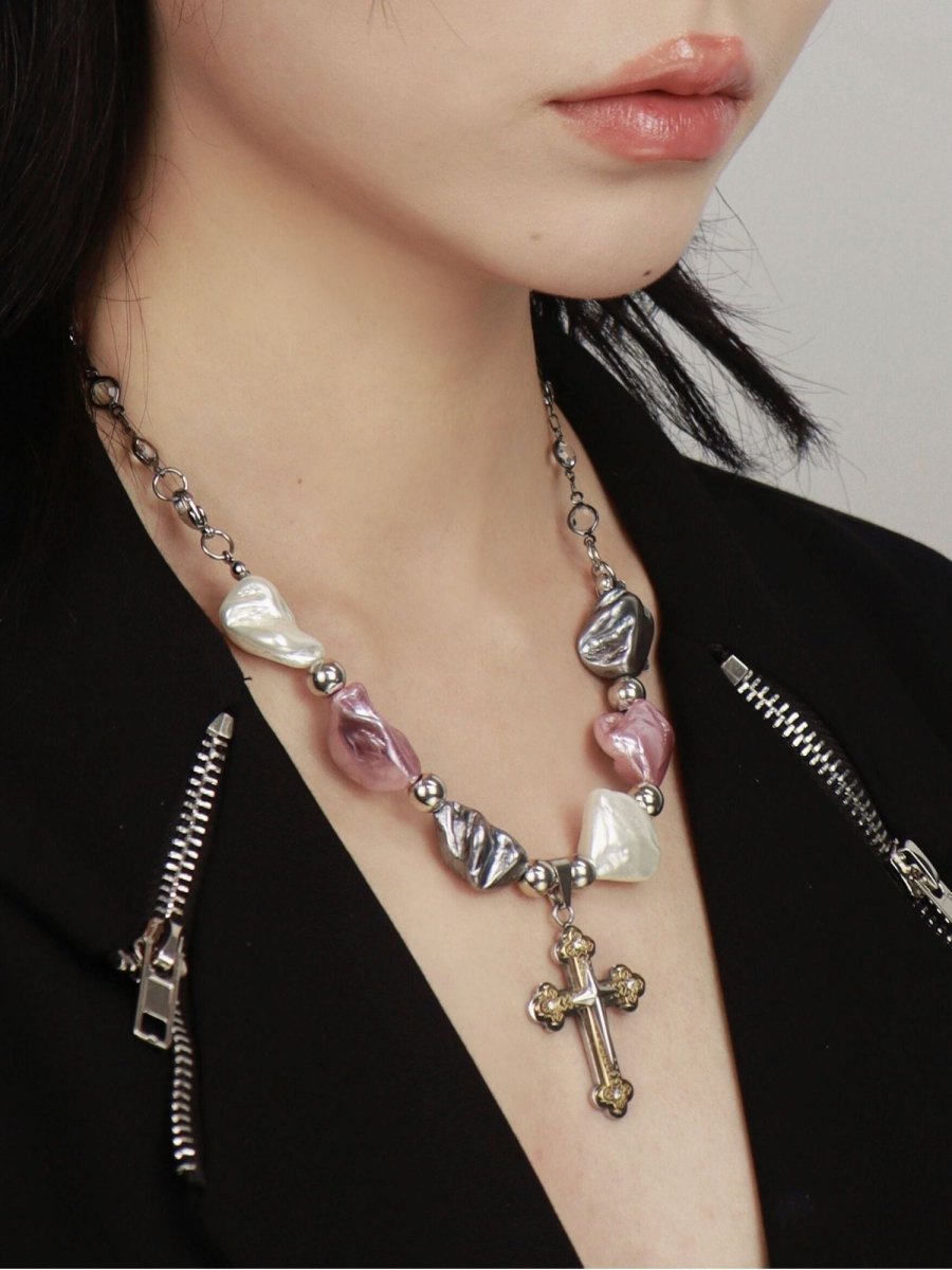 CIYAVENIAccessories & BagsBaroque Pearl Cross Necklace