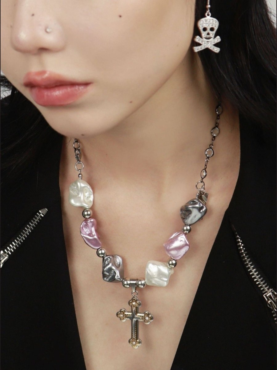 CIYAVENIAccessories & BagsBaroque Pearl Cross Necklace