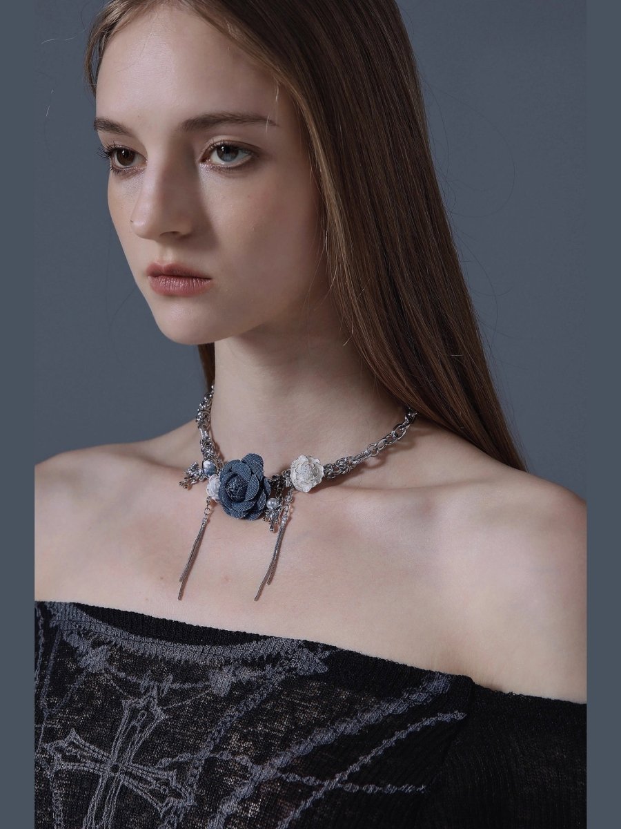 CIYAVENIAccessories & BagsDenim & Roses Choker Necklace