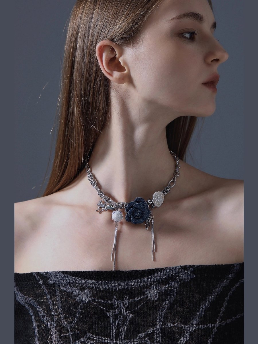 CIYAVENIAccessories & BagsDenim & Roses Choker Necklace