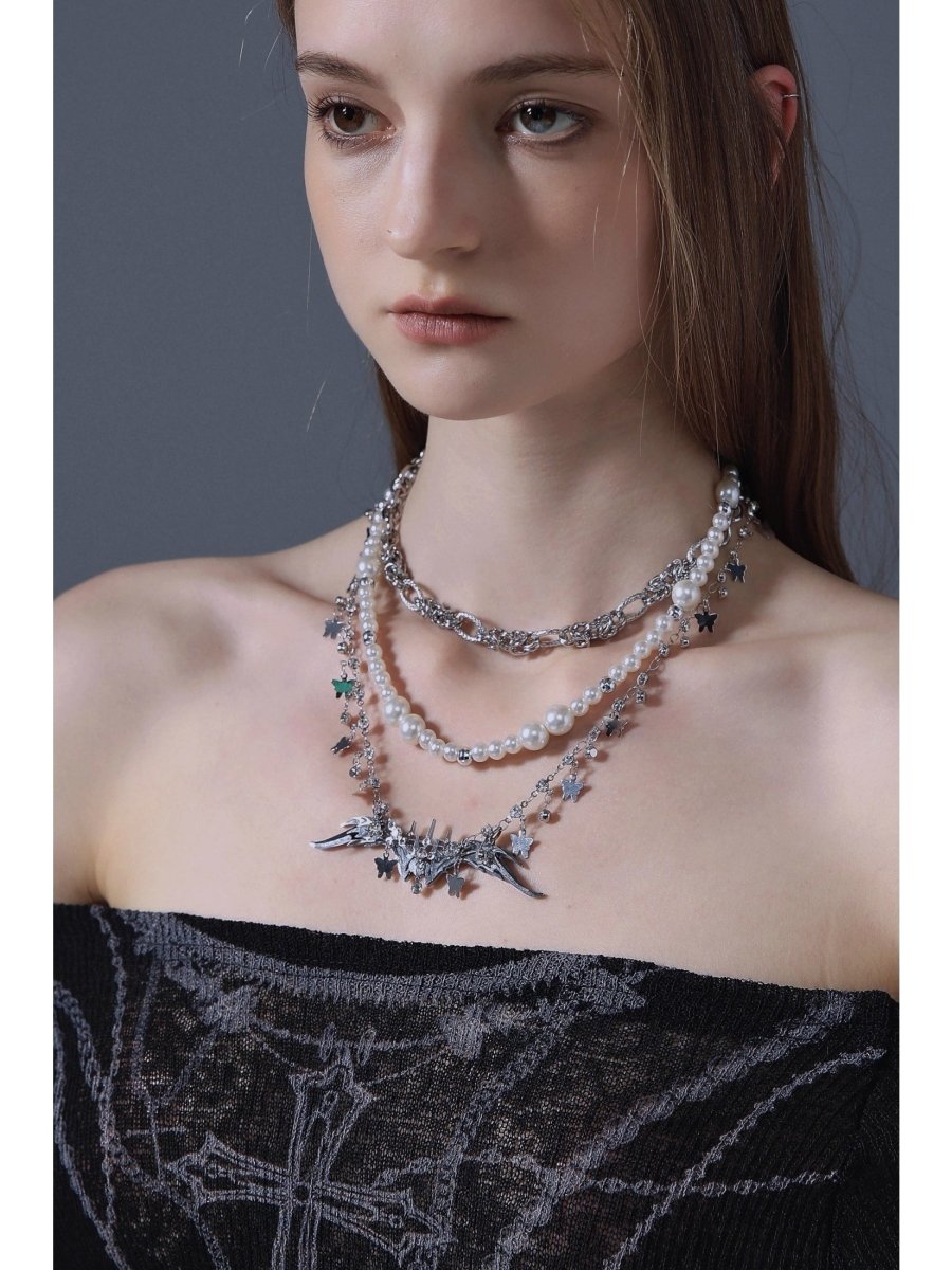 CIYAVENIAccessories & BagsMulti - Layer Butterfly & Pearl Necklace