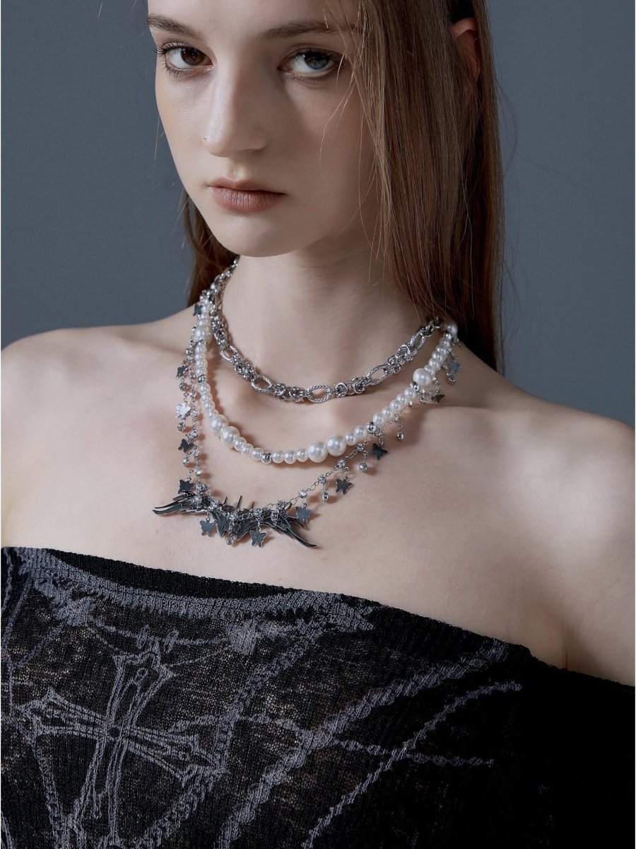 CIYAVENIAccessories & BagsMulti - Layer Butterfly & Pearl Necklace