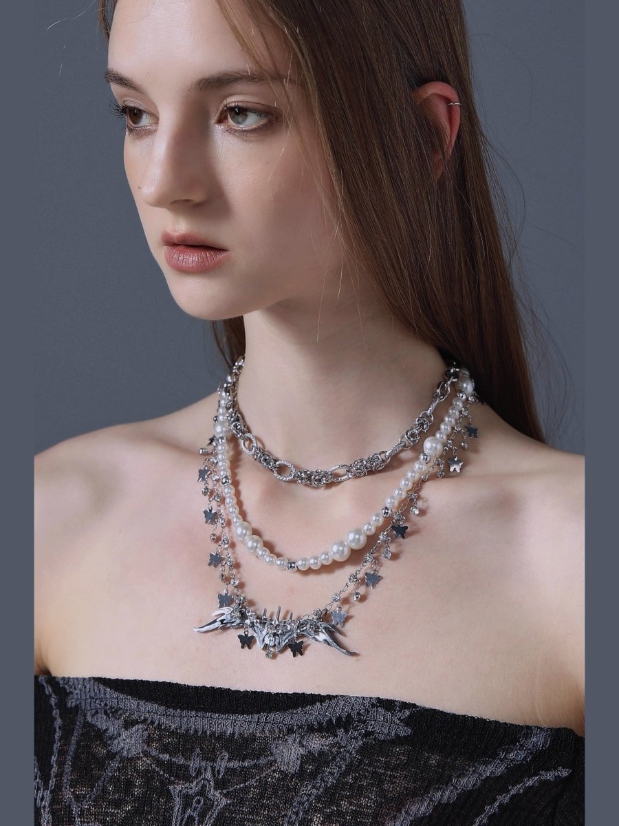 CIYAVENIAccessories & BagsMulti - Layer Butterfly & Pearl Necklace