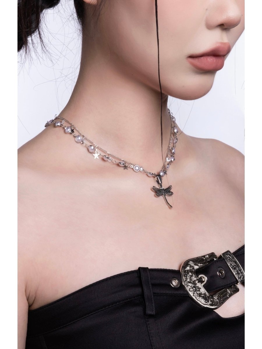 CIYAVENIAccessories & BagsPearl & Rhinestone Dragonfly Necklace