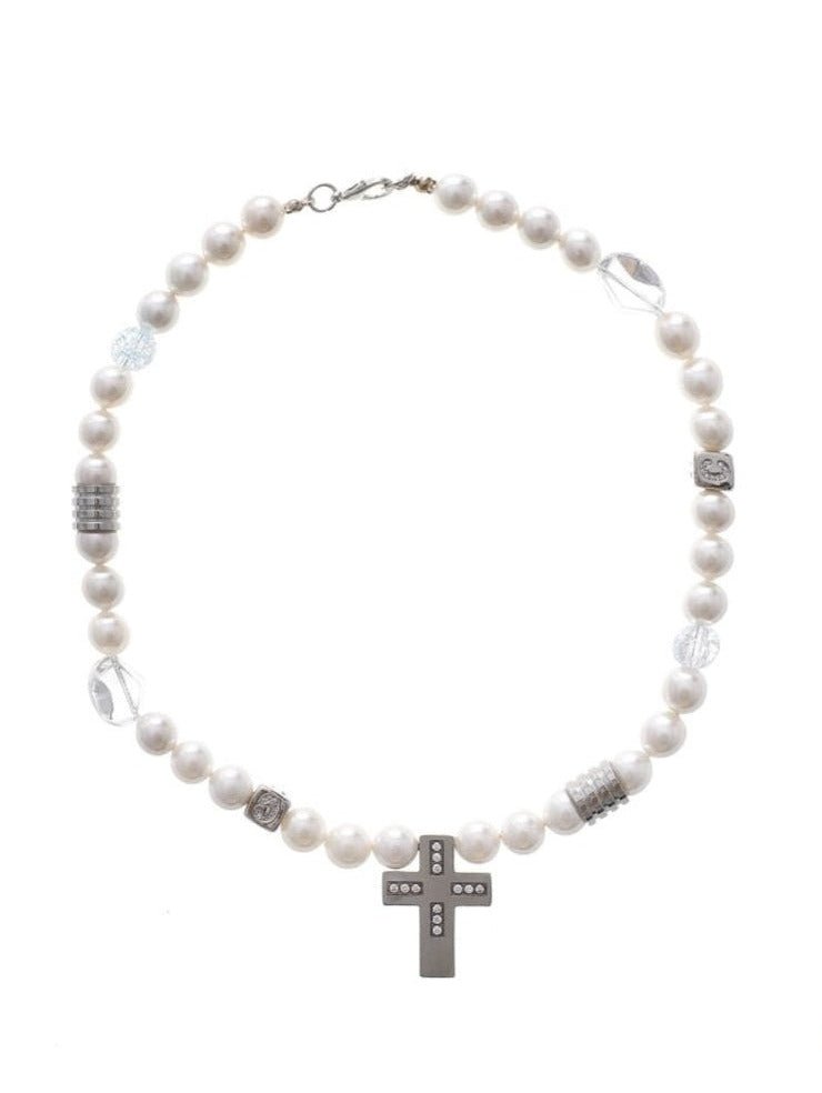 CIYAVENIAccessories & BagsSquare Cross Baroque Pearl Necklace