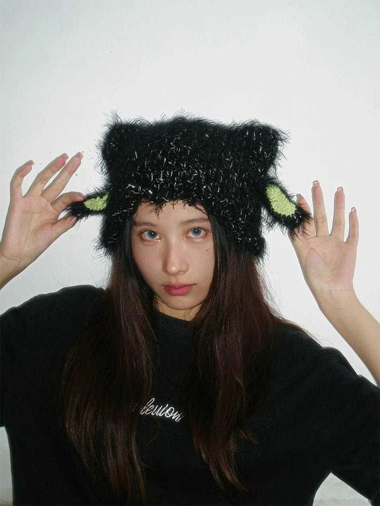 couleurヘッドウェアBlack Cat Ears Y2K Hat