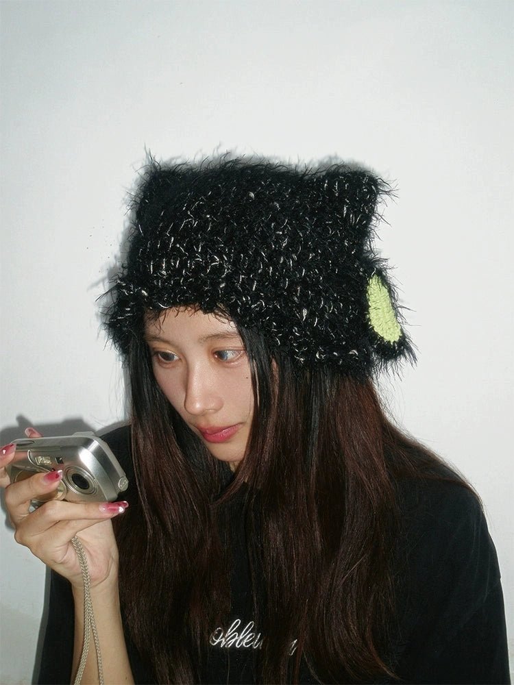 couleurヘッドウェアBlack Cat Ears Y2K Hat