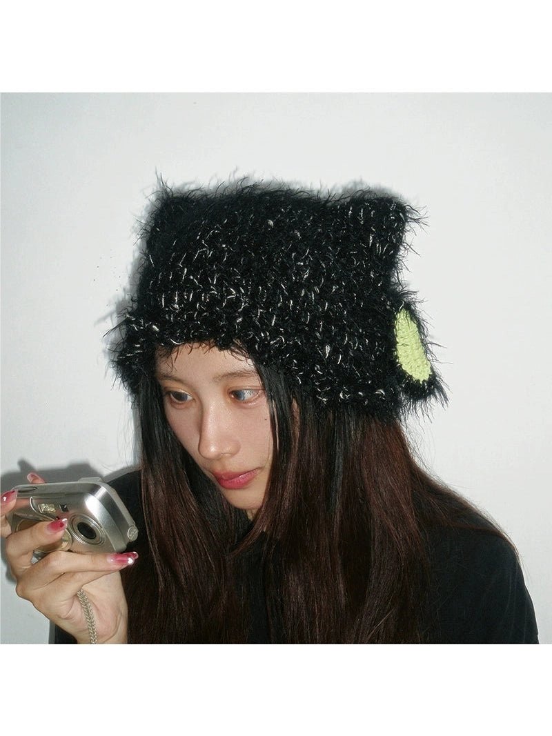 couleurヘッドウェアBlack Cat Ears Y2K Hat