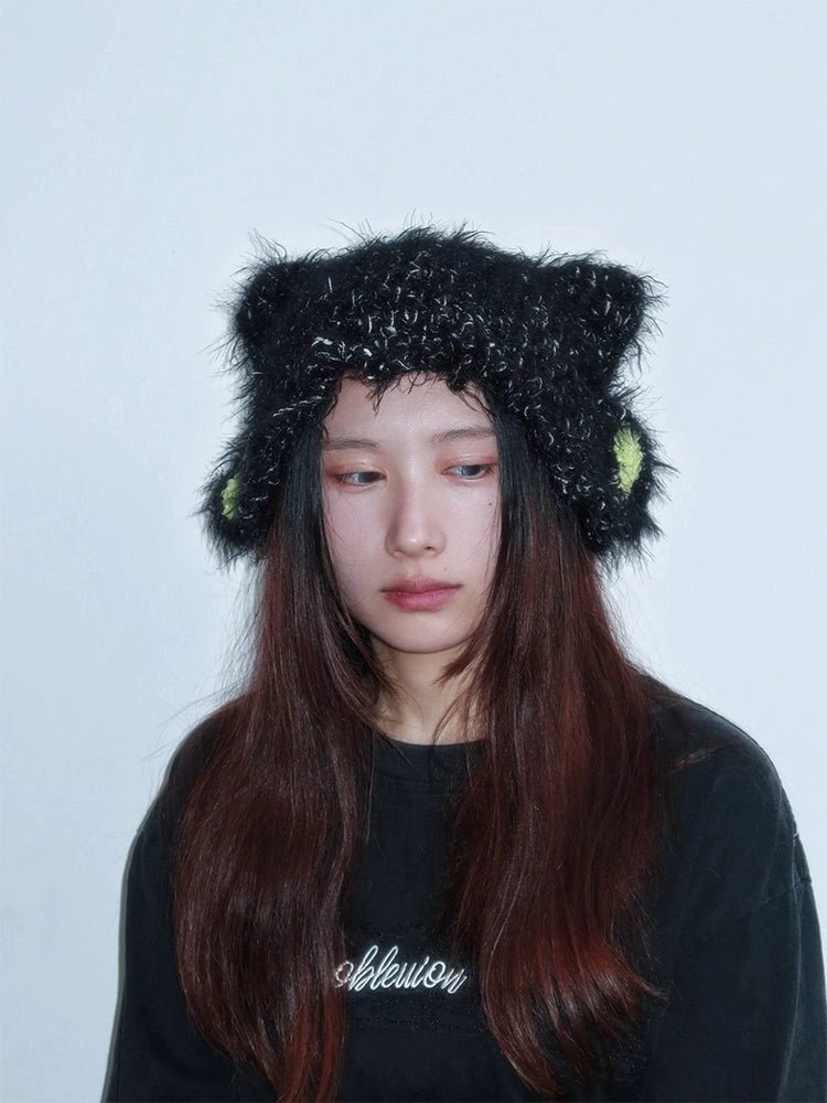 couleurヘッドウェアBlack Cat Ears Y2K Hat