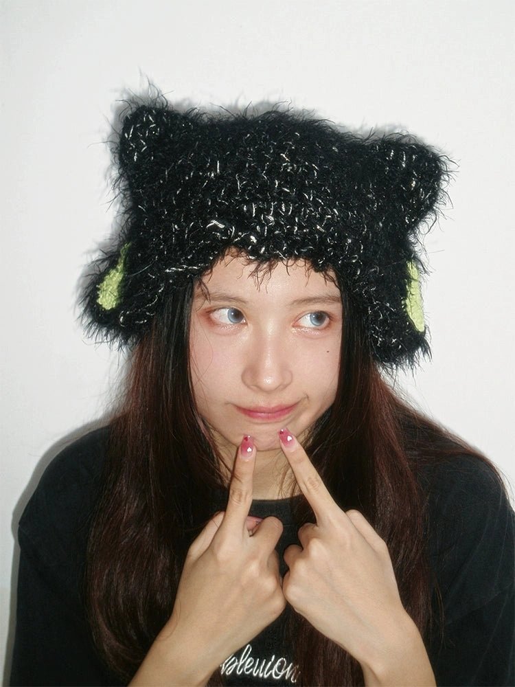 couleurヘッドウェアBlack Cat Ears Y2K Hat