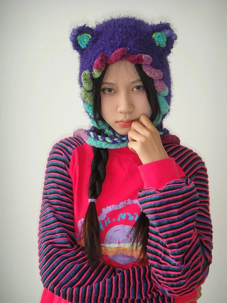 couleurヘッドウェアPurple Knit Elf Beanie