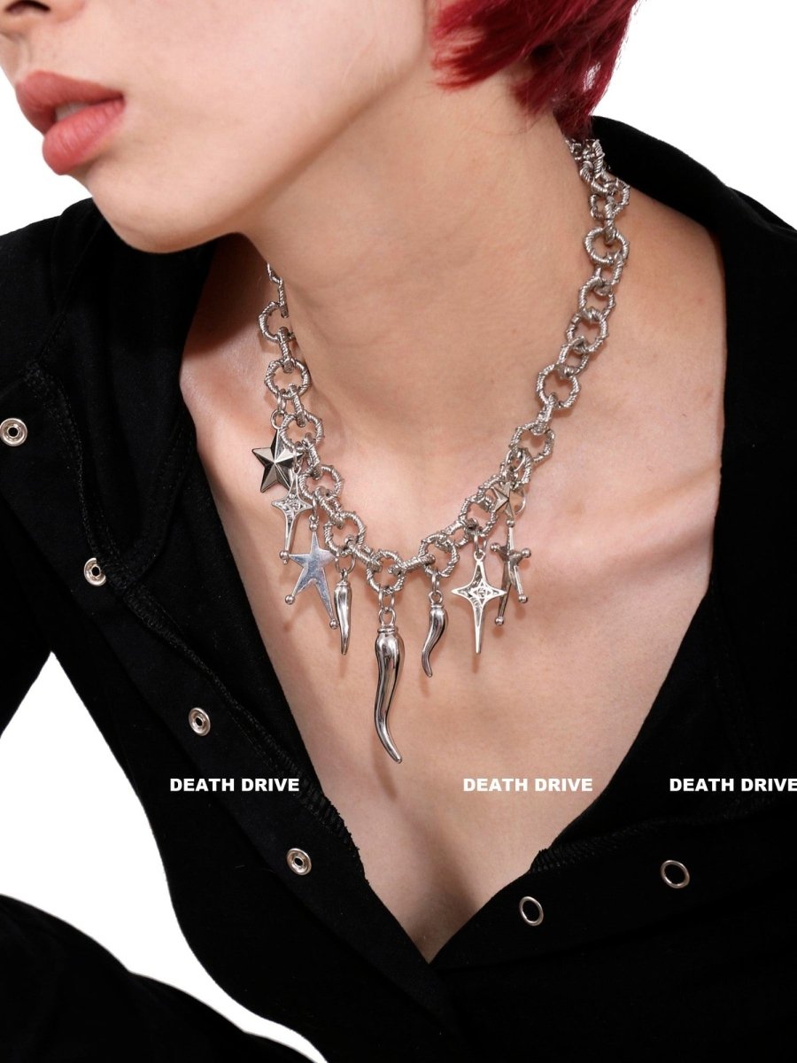 DEATH DRIVEAccessories & BagsStar Pendant Layered Necklace