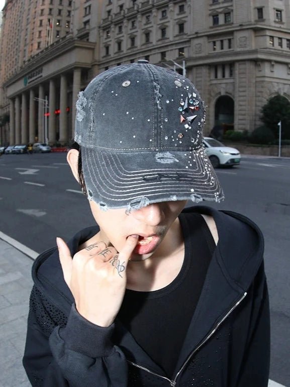 DND4DESヘッドウェアStudded Denim Baseball Cap