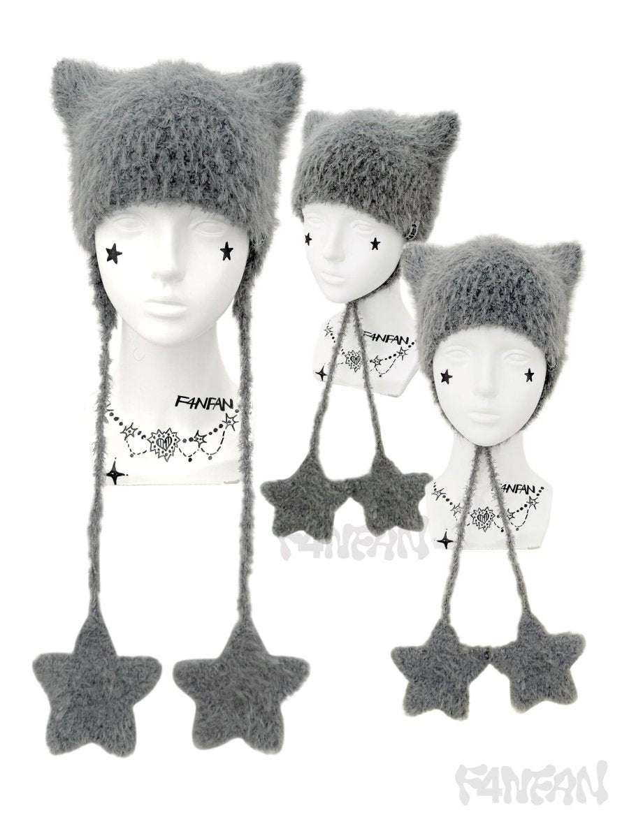 F4NFANヘッドウェアGrey Cat Ear Beanie