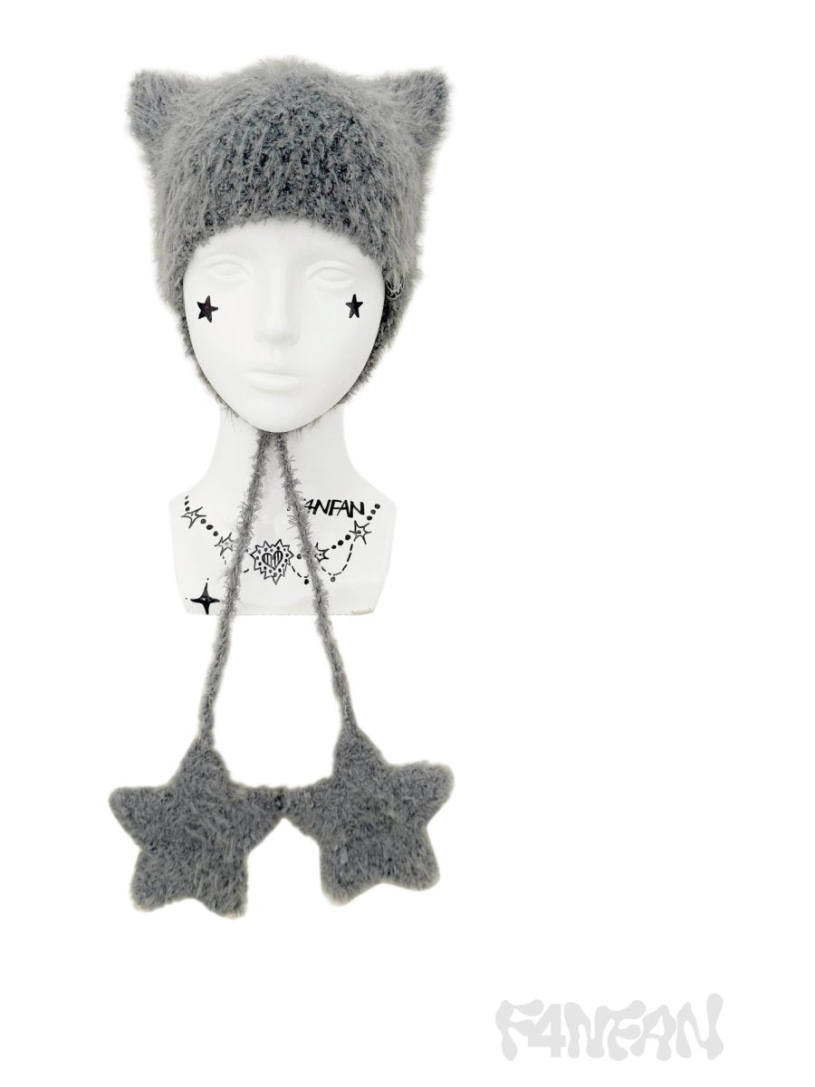 F4NFANヘッドウェアGrey Cat Ear Beanie