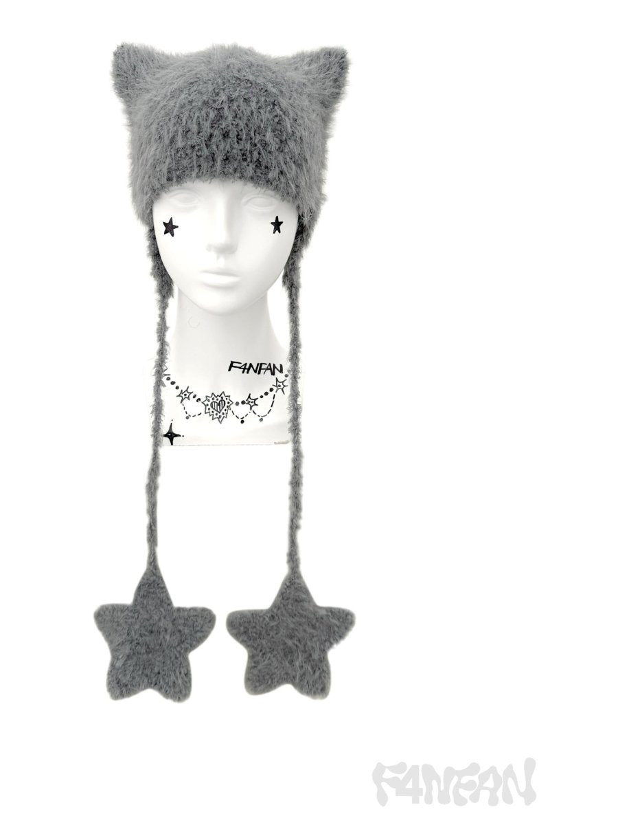 F4NFANヘッドウェアGrey Cat Ear Beanie