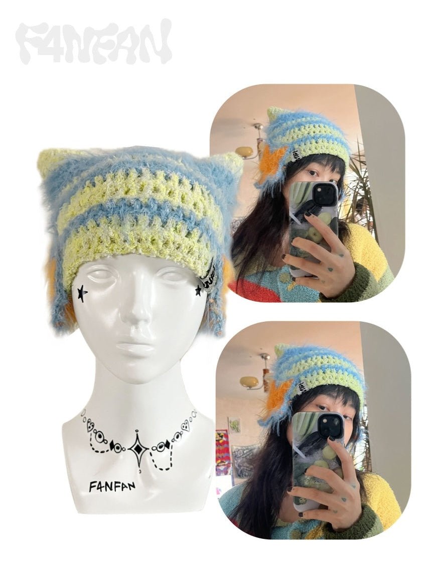 F4NFANヘッドウェアKnit Cat Ear Beanie