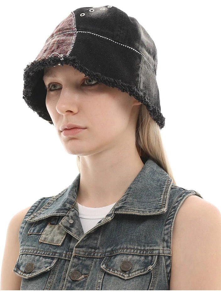 GENZEROヘッドウェアDenim Plaid Bucket Hat