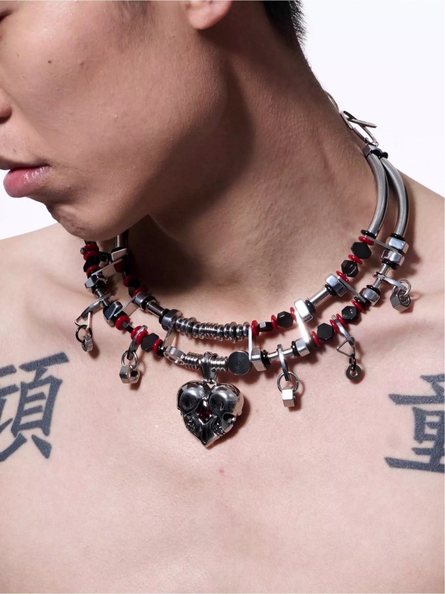 ILLuSoRyAccessories & BagsGothic Industrial Titanium Bead Necklace