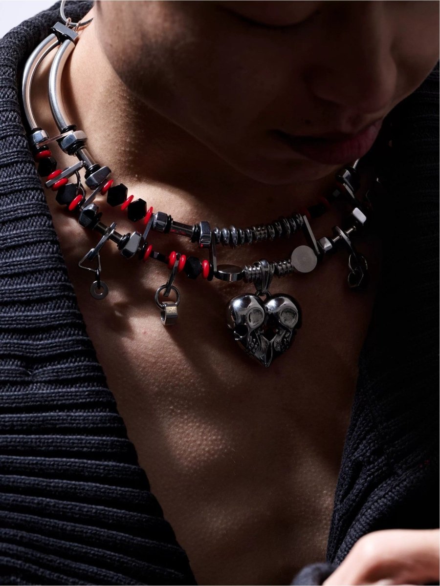 ILLuSoRyAccessories & BagsGothic Industrial Titanium Bead Necklace