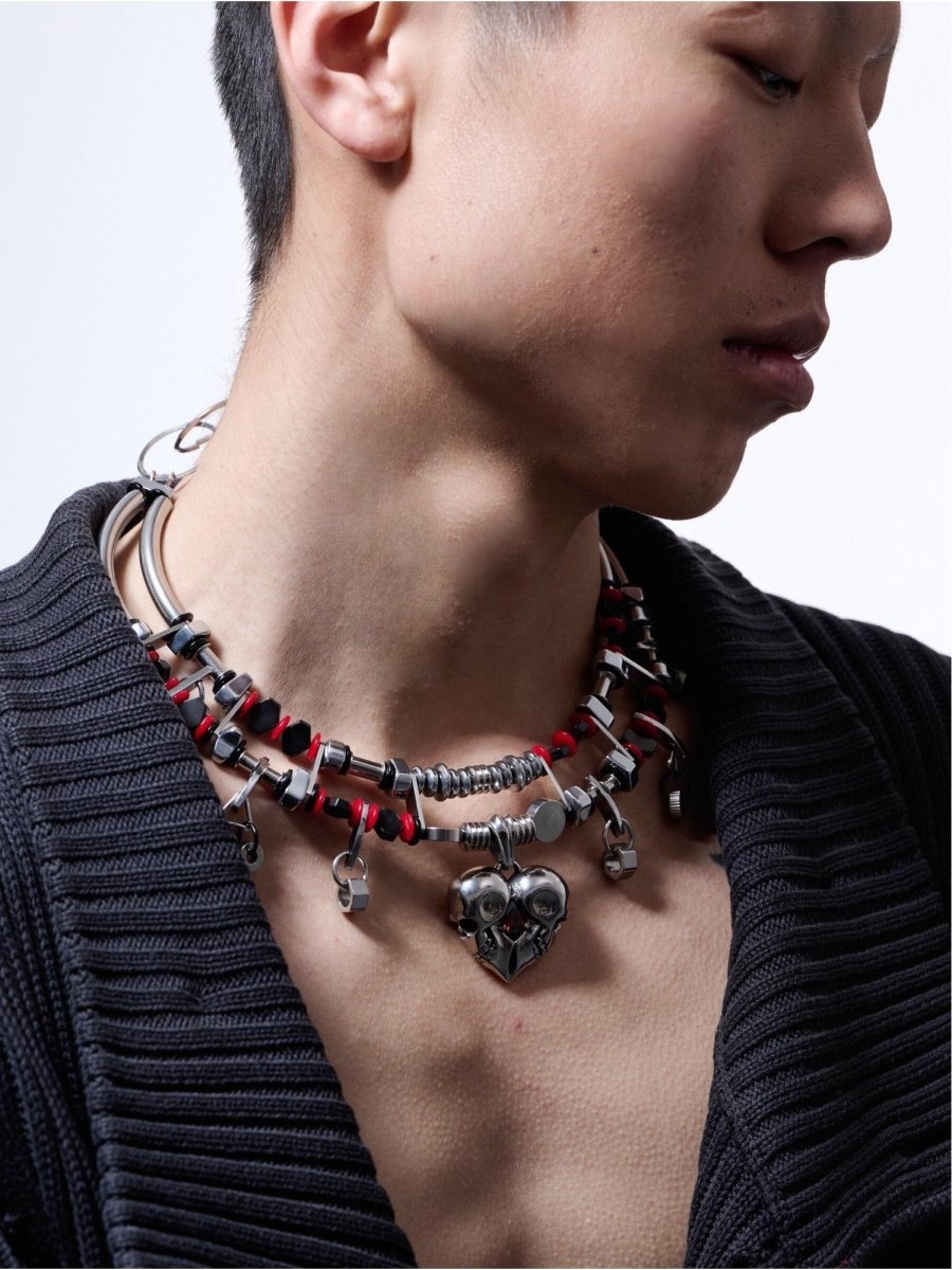 ILLuSoRyAccessories & BagsGothic Industrial Titanium Bead Necklace