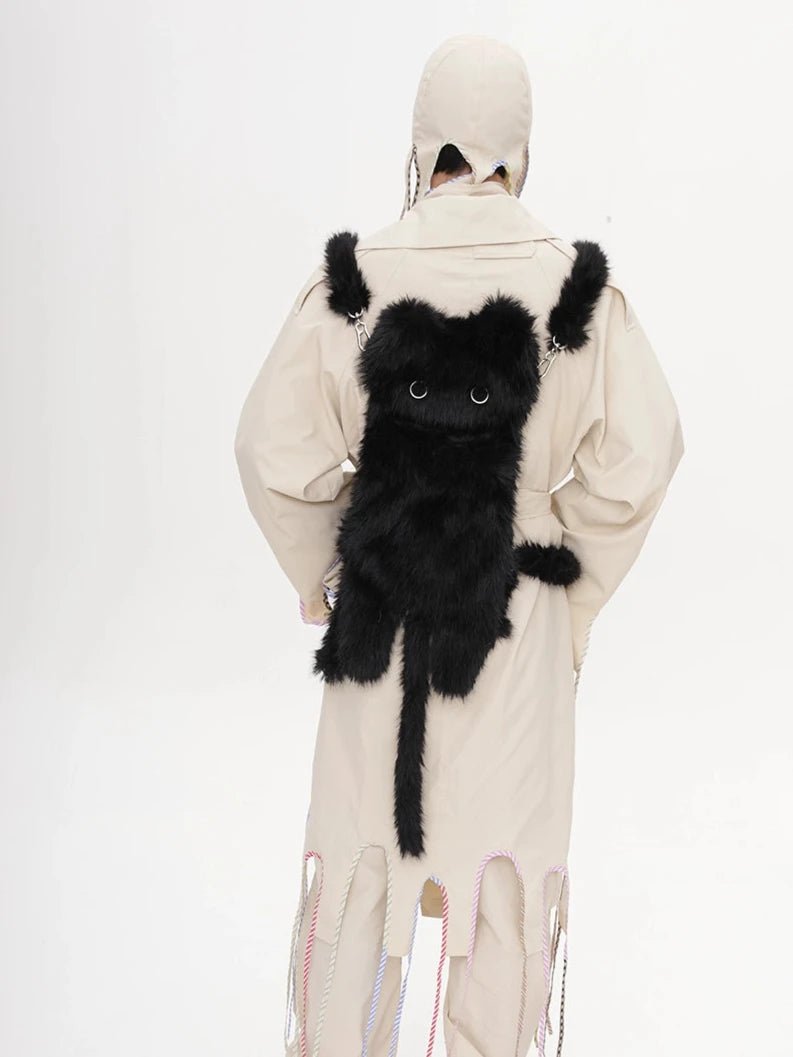 LIJUNWANGバッグFluffy Cat Convertible Backpack