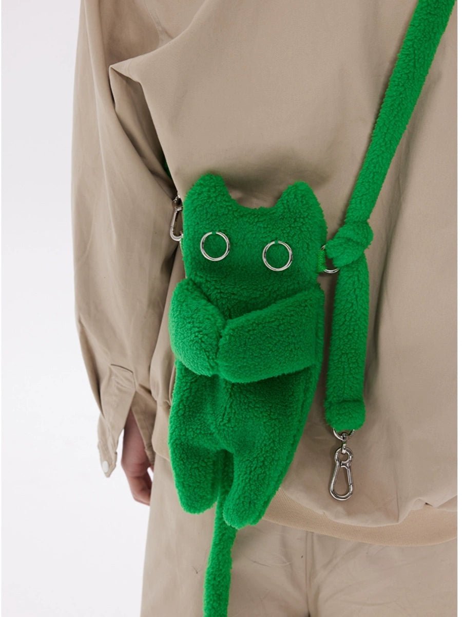 LIJUNWANGバッグGreen Sherpa Cat Shoulder Bag