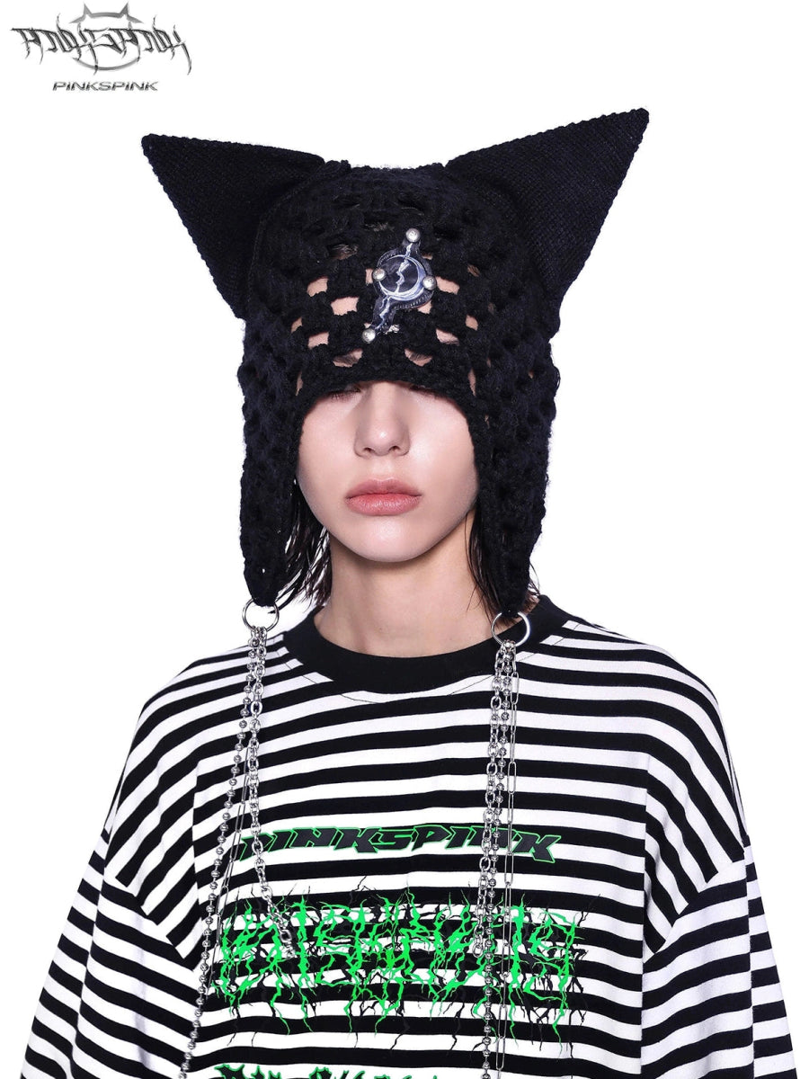 PINKSPINKヘッドウェアChain Cat Ear Beanie