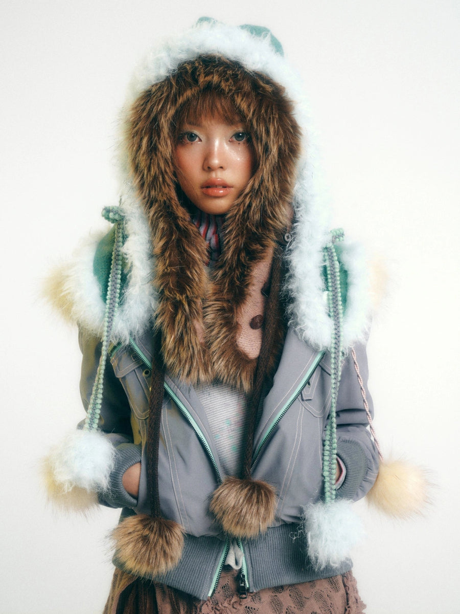 sassyloveヘッドウェアPom Pom Winter Hood