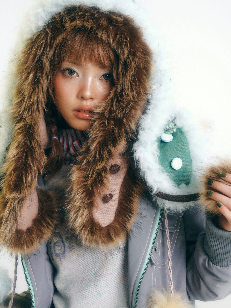 sassyloveヘッドウェアPom Pom Winter Hood