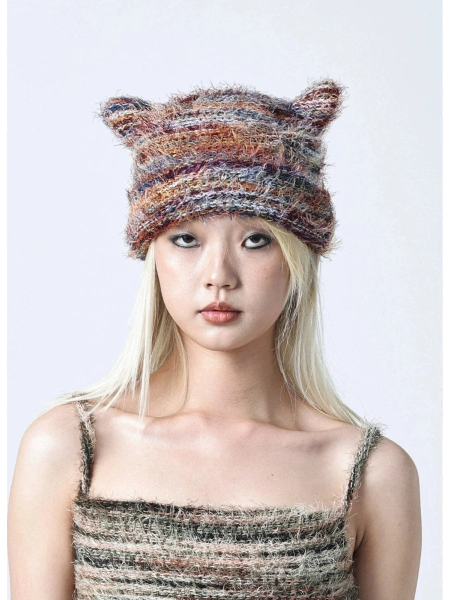 YEZI ODヘッドウェアColorful Ear Beanie