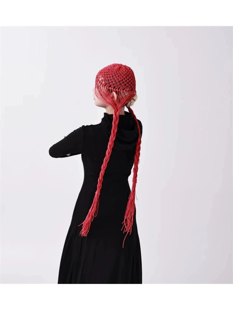 YEZI ODヘッドウェアCrochet Fringe Cap