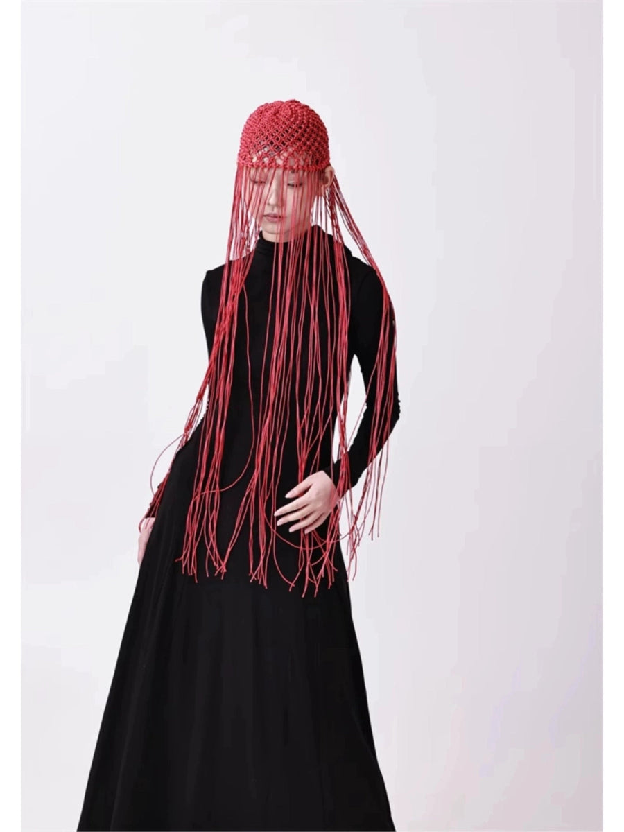 YEZI ODヘッドウェアCrochet Fringe Cap