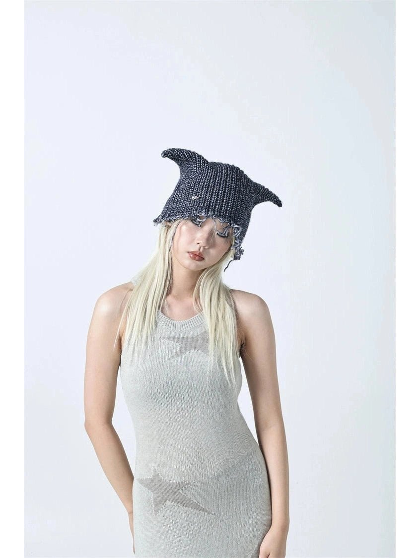 YEZI ODヘッドウェアDistressed Punk Beanie