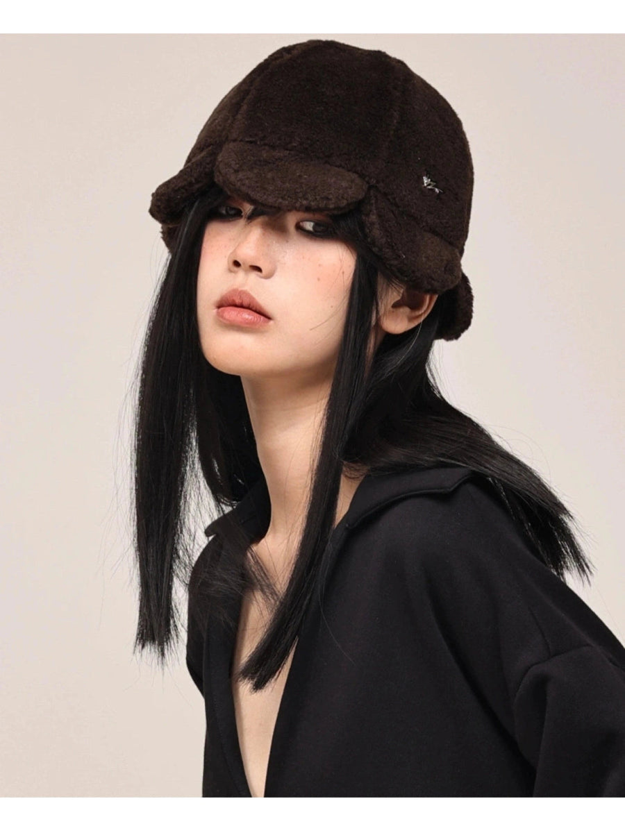 YEZI ODヘッドウェアPlush Flower Bucket Hat