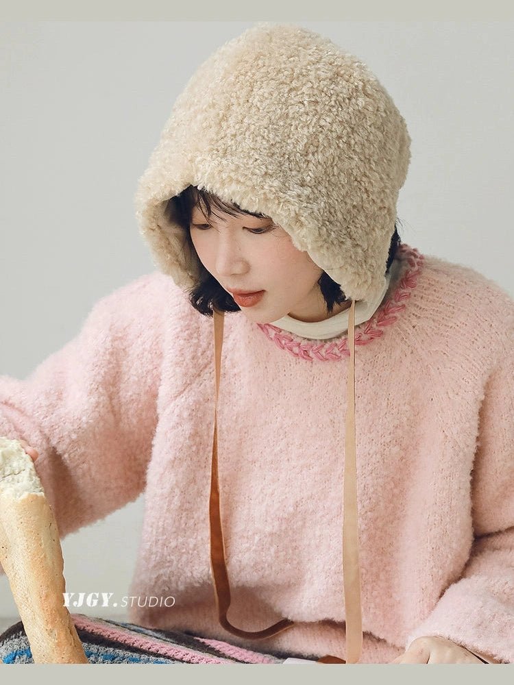 YJGY STUDIOヘッドウェアCozy Teddy Bear Winter Hat