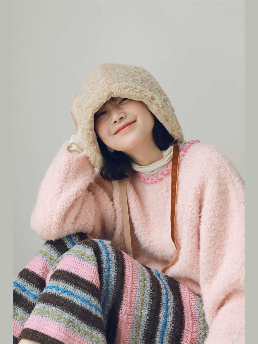 YJGY STUDIOヘッドウェアCozy Teddy Bear Winter Hat