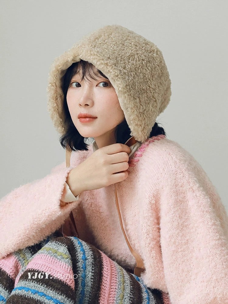 YJGY STUDIOヘッドウェアCozy Teddy Bear Winter Hat