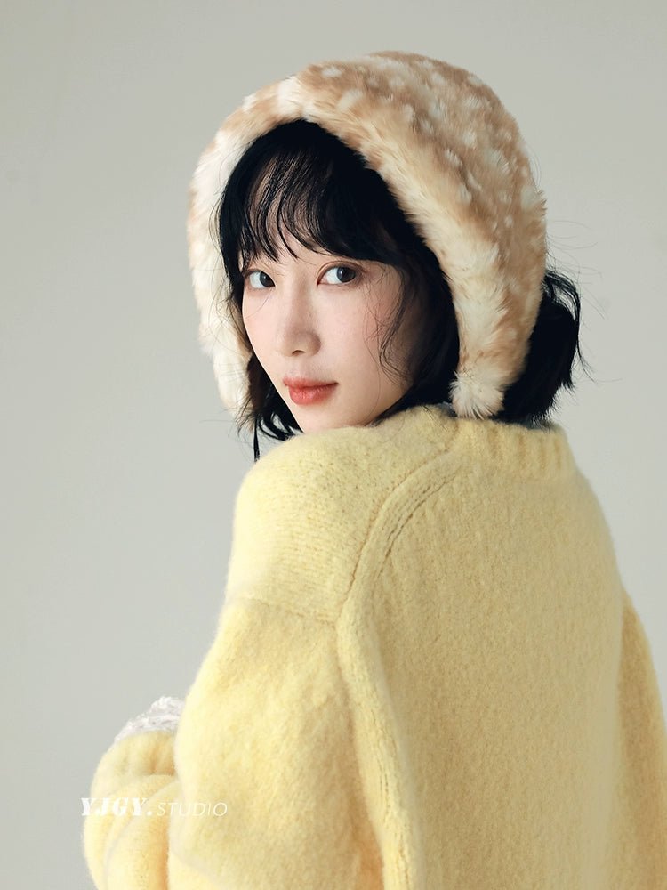 YJGY STUDIOヘッドウェアFaux Deer Fur Headband