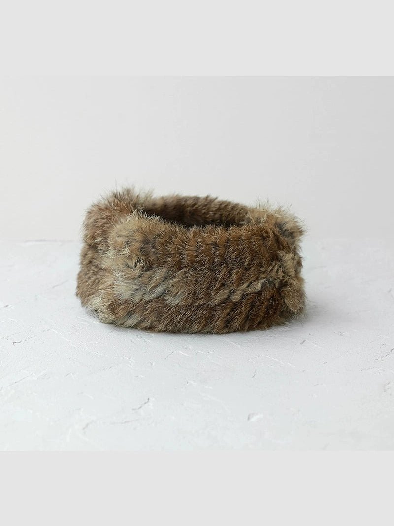 YJGY STUDIOヘッドウェアHandcrafted Rabbit Fur Headband