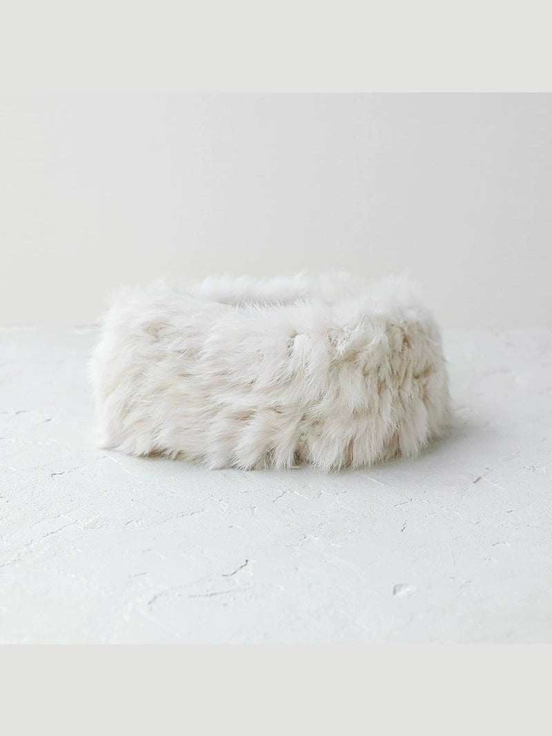 YJGY STUDIOヘッドウェアHandcrafted Rabbit Fur Headband