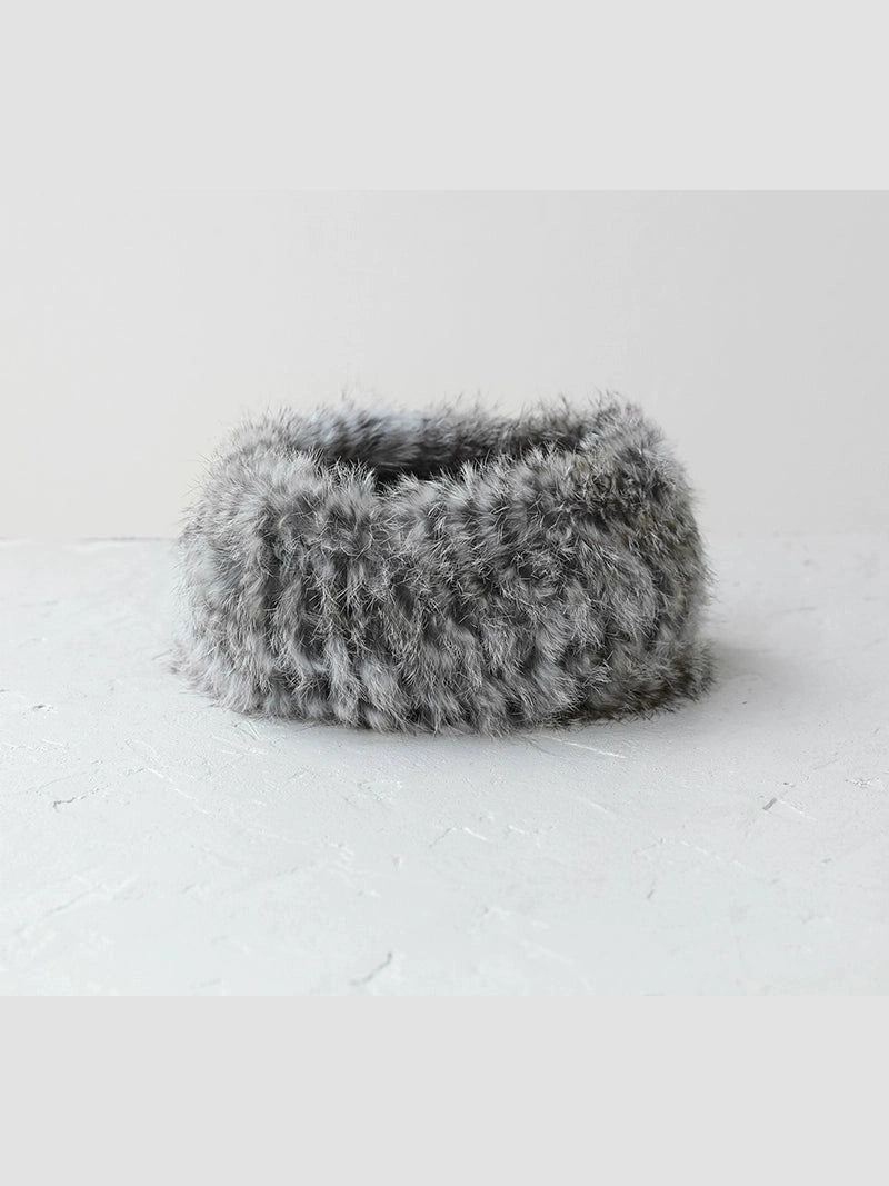 YJGY STUDIOヘッドウェアHandcrafted Rabbit Fur Headband