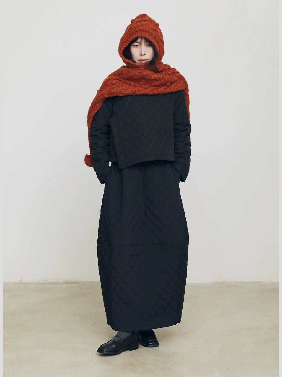 YJGY STUDIOヘッドウェアKnitted Hooded Wool Cape Scarf